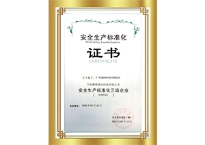 安全生產(chǎn)標(biāo)準(zhǔn)化證書(shū)